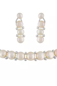 Natural Fresh Water Pearl  Choker Set From Hyderabad With Certificate of Authenticity