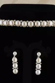 Natural Fresh Water Pearl  Choker Set From Hyderabad With Certificate of Authenticity