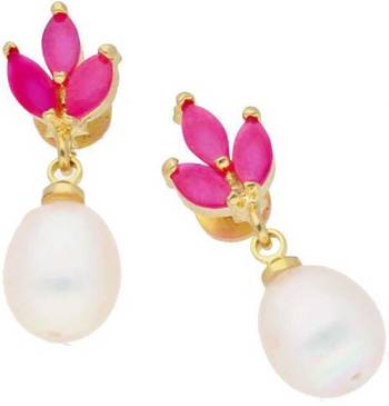 Pink pearl earrings 2