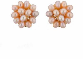 Pink pearl earrings 1