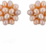 Pink pearl earrings