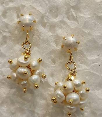 White pearl earrings 1