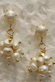 White pearl earrings