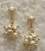 White pearl earrings