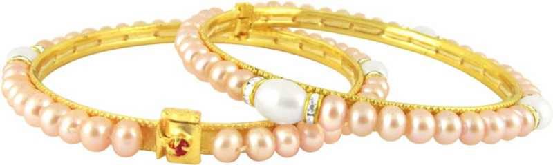 Pink pearl bangles-and-bracelets
