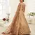 Stunning Brown Golden Sequins Work Art Silk Bridal Wedding Heavy Lehenga Choli with Dupatta