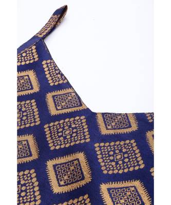 Kvsfab Women Blue & Gold-Toned Ethnic Motifs Kurta with Trousers & Dupatta 5