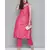 Kvsfab Women Pink & Gold-Toned Ethnic Motifs Kurta with Trousers & Dupatta