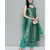 Kvsfab Women Green & Gold-Toned Ethnic Motifs Kurta with Trousers & Dupatta