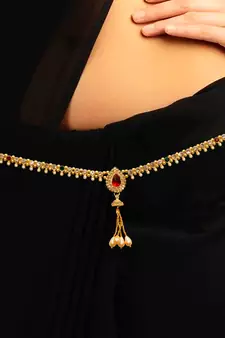 Multicolor agate waist-belt