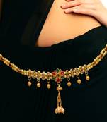 Multicolor agate waist-belt