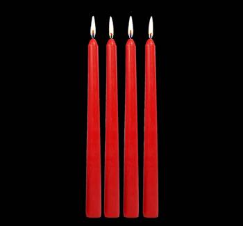 Atorakushon Smokeless Scented Red Colour Taper Stick Candles for Decorations Home Decor Festival Pack of 8 3