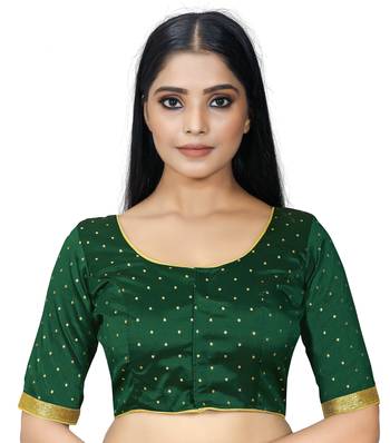 Green Color Art Silk ReadymaDE Saree Blouse 1