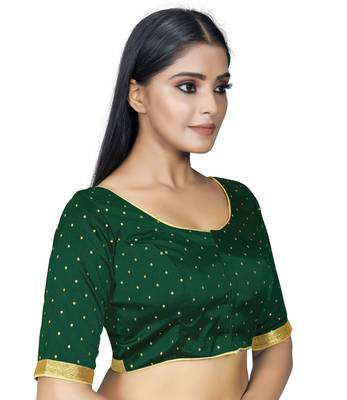 Green Color Art Silk ReadymaDE Saree Blouse 2