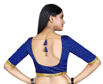 Blue Color Art Silk ReadymaDE Saree Blouse 3