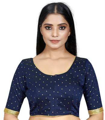 Navyblue Color Art Silk ReadymaDE Saree Blouse 1