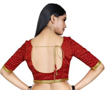 Red Color Art Silk ReadymaDE Saree Blouse 3