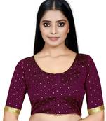 Wine Color Art Silk ReadymaDE Saree Blouse