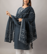 Blue Colour Embroidery Work Cotton Kurta Set