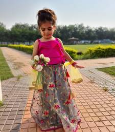 Saka Designs Singlet Choli Lehenga With Dupatta Floral Embroidered
