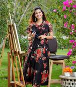 Black Color Based Georgette Gown