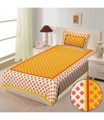 Yellow pure cotton  bed sheet & pillow cover