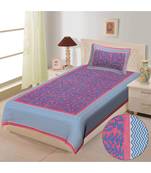 Pink pure cotton  bed sheet & pillow cover
