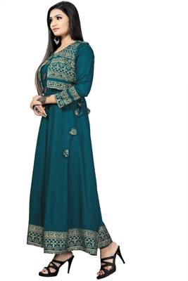 Jambu Creation Women's Rayon Anarkali Kurti with Jacket 3