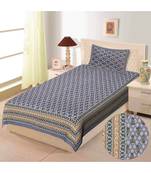 Grey pure cotton  bed sheet & pillow cover