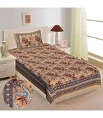 Brown pure cotton  bed sheet & pillow cover