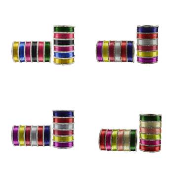 Multi Stone Stud Brass Bangle 2