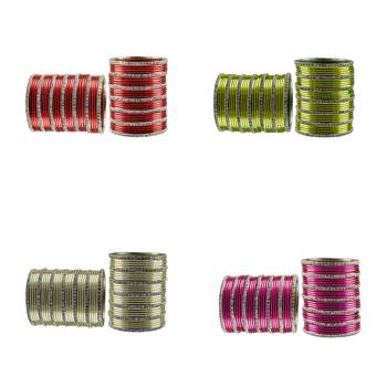 Multi Stone Stud Brass Bangle 2