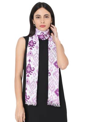 Purple Rayon Ikkat Printed Stole 2