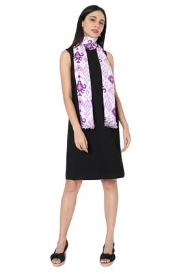Purple Rayon Ikkat Printed Stole 3