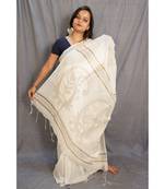 white art silk hand woven saree with blouse