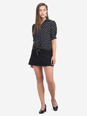 Black
 plain
 crepe


 party-tops
 1