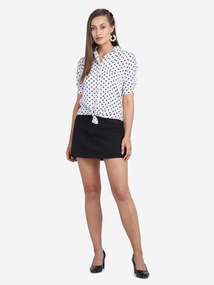 White
 plain
 crepe
 party-tops
 1