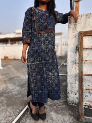 Blue Colored  Cotton kurti 1