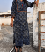 Blue Colored  Cotton kurti
