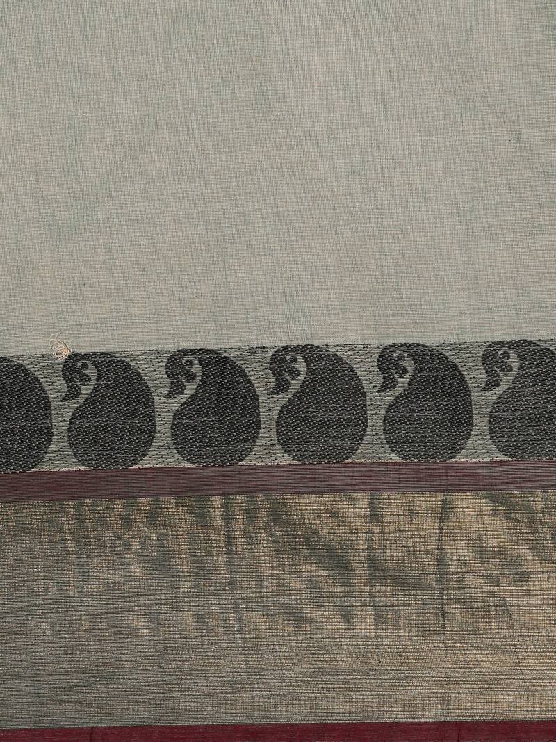 Green pure cotton woven  saree