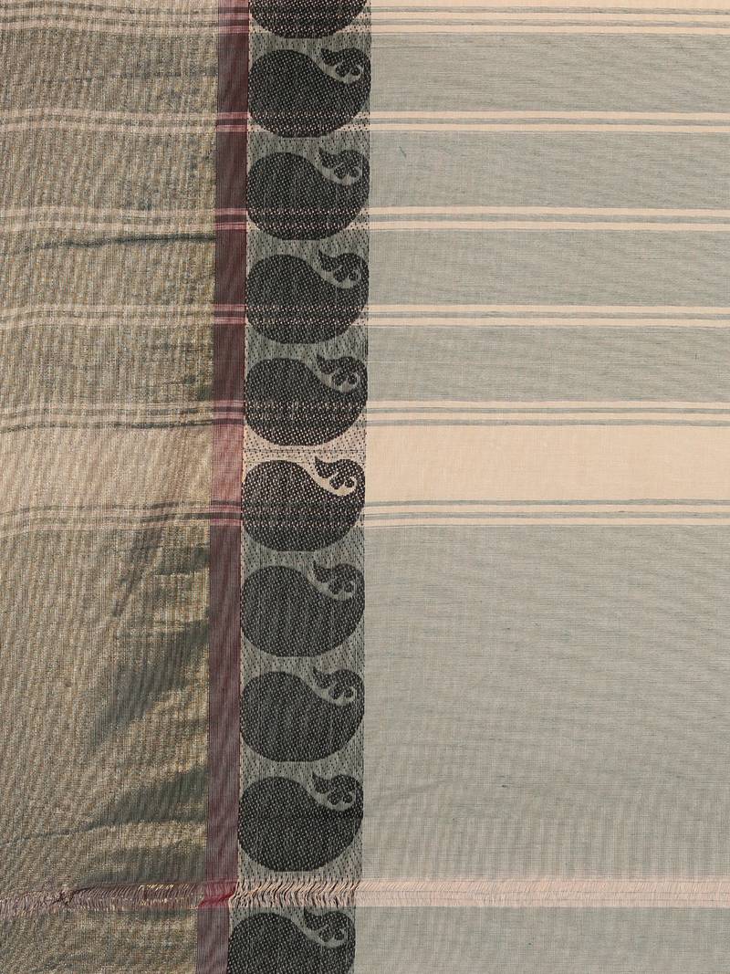 Green pure cotton woven  saree