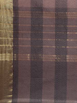 Brown pure cotton woven  saree 5