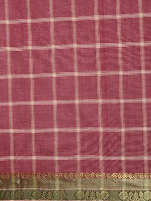 Maroon pure cotton woven  saree 4