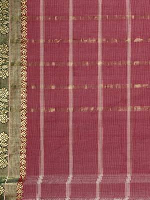 Maroon pure cotton woven  saree 5