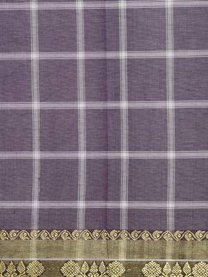 Violet pure cotton woven  saree 4