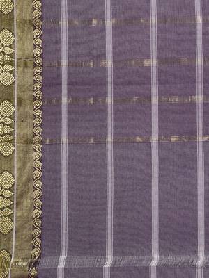 Violet pure cotton woven  saree 5