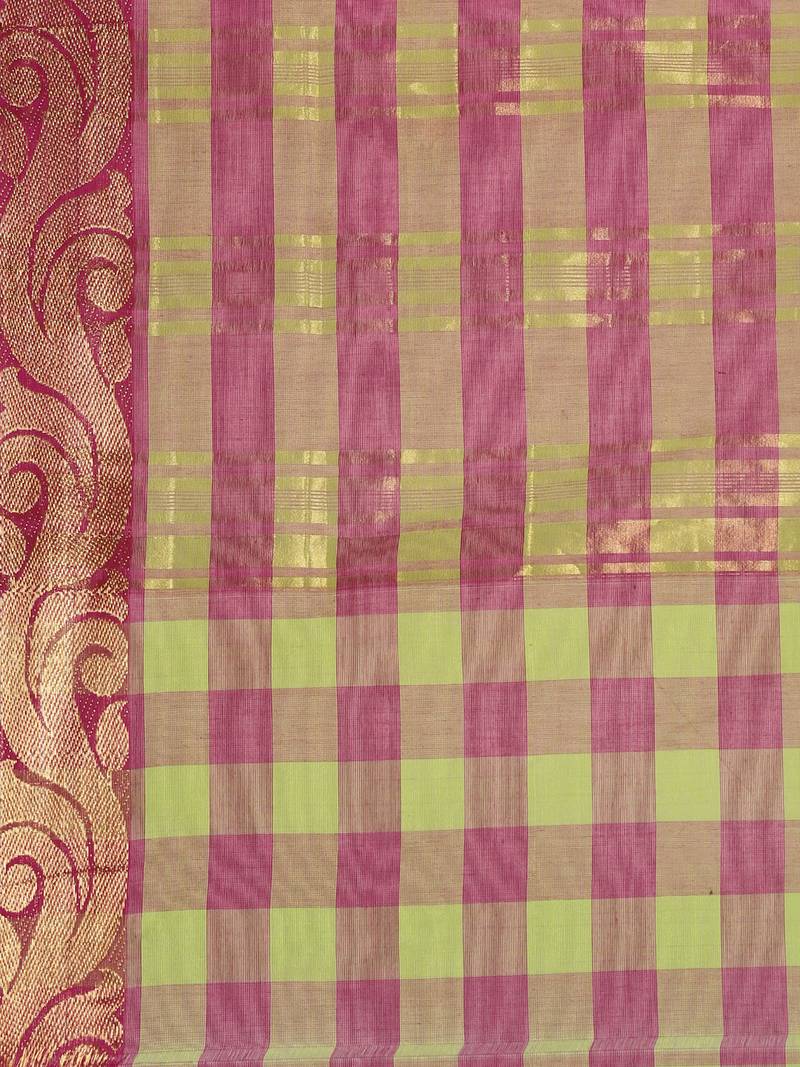 Multicolor pure cotton woven  saree