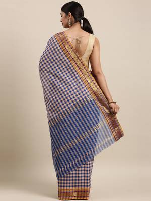 Multicolor pure cotton woven  saree 3