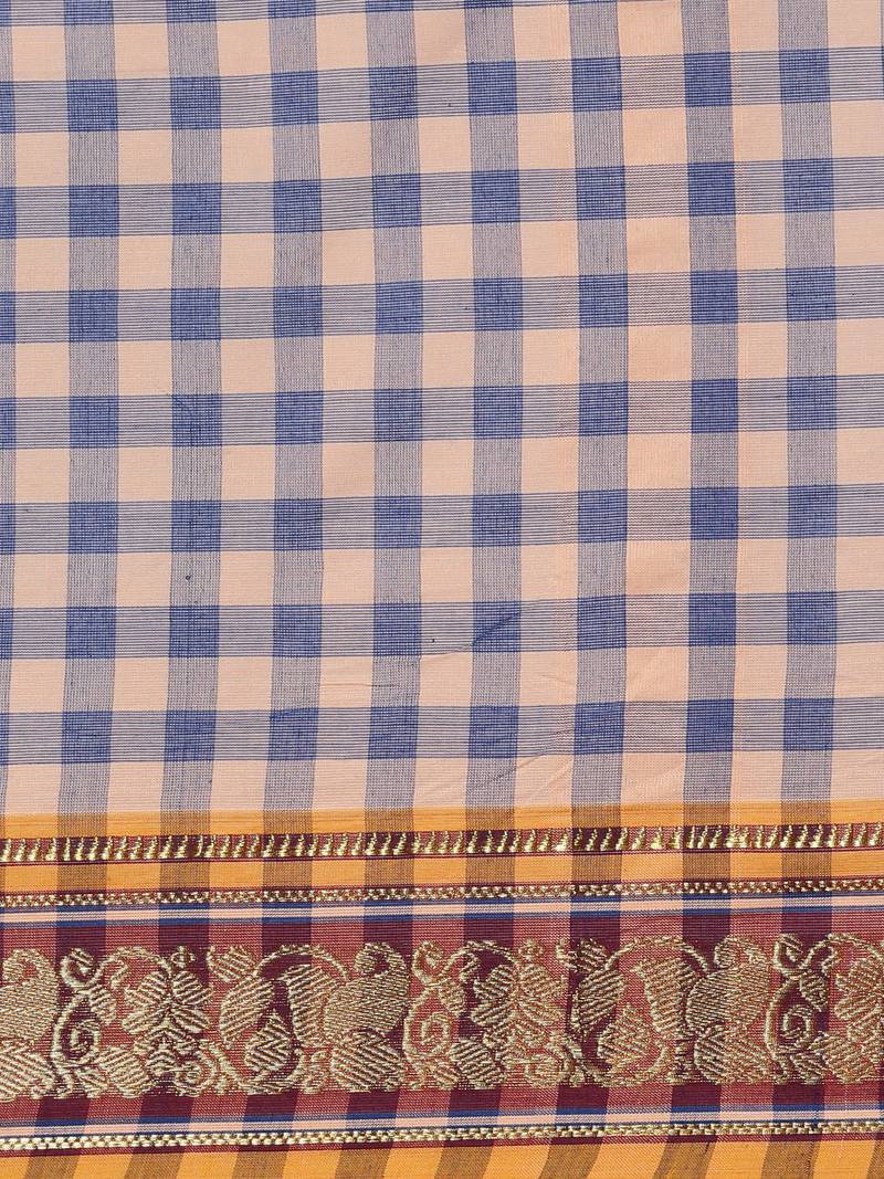 Multicolor pure cotton woven  saree