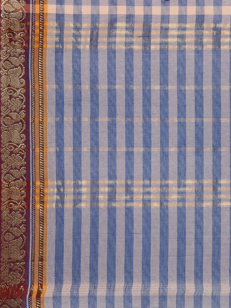 Multicolor pure cotton woven  saree